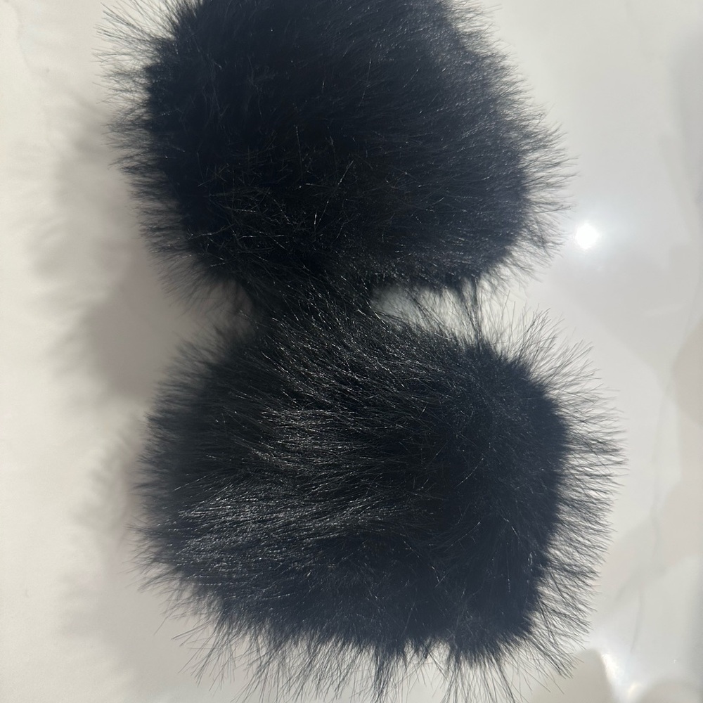 Elegant Black Faux Fur Sleeve Wrist Cuffs